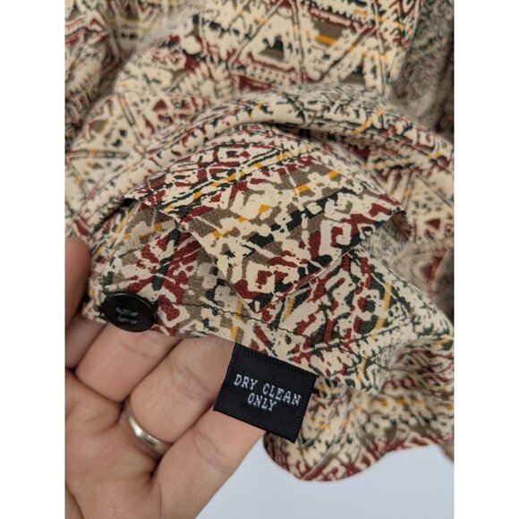 Vintage Company Ellen Tracy Button Up Shirt Women Size M 100% Silk Boho Office - Picture 7 of 8